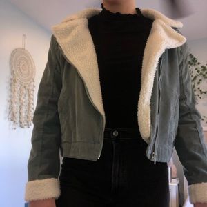 Forever 21 utility jacket with fur